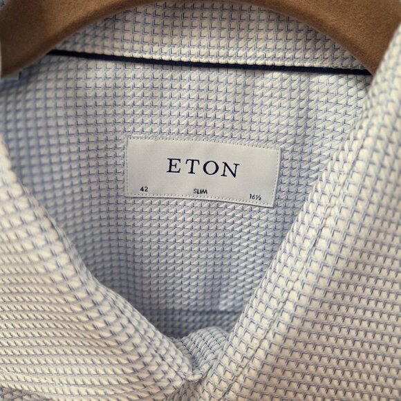 Eton Light Blue Patterned 16.5